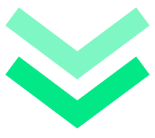 緑の下向きの矢印