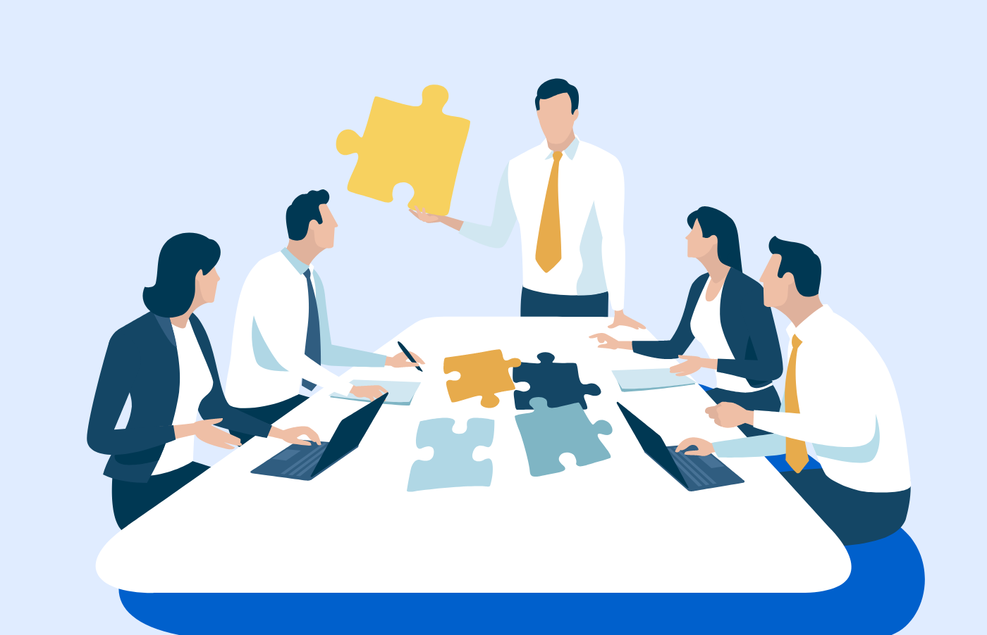 会議をしているイラスト